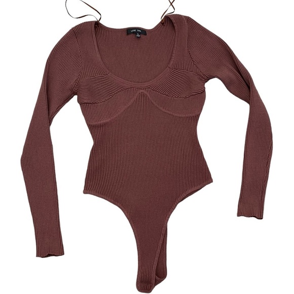 Love Tree Ribbed Bodysuit Bustier Sweater Women’s S Western Cowgirl Spring Comfy - Picture 1 of 9